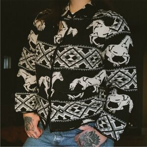 Vintage Equestrian Patterned horse Jacket